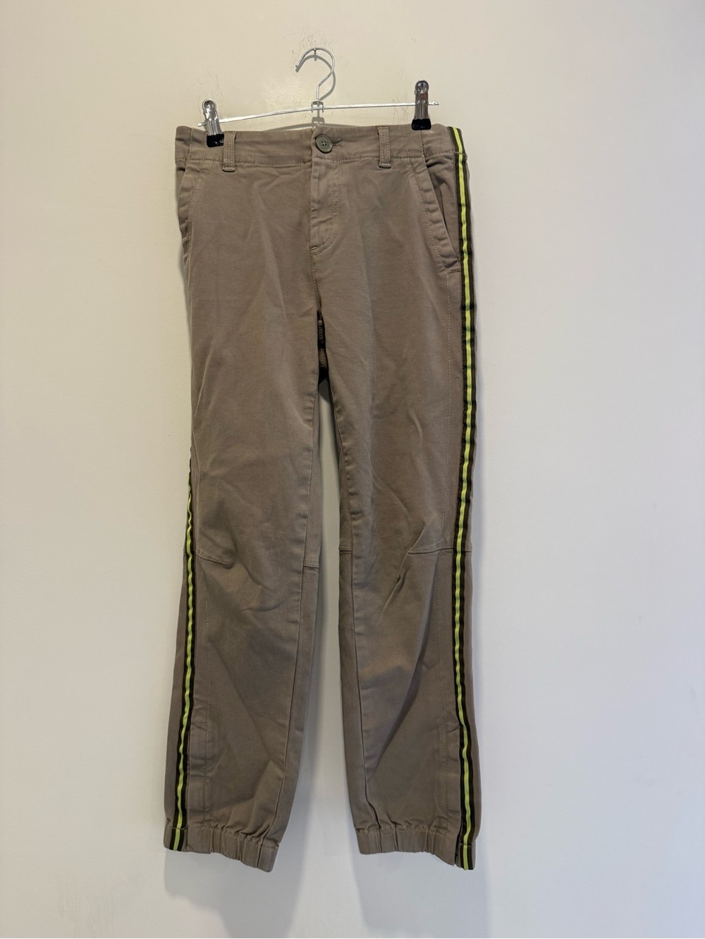 Ecru Women's Army Green Pants with Side Stripes